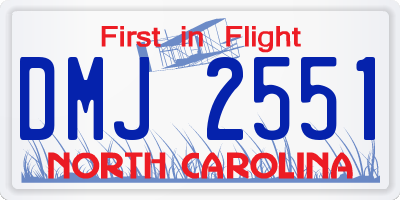NC license plate DMJ2551