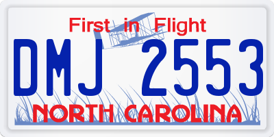 NC license plate DMJ2553