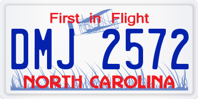 NC license plate DMJ2572