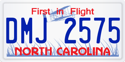 NC license plate DMJ2575