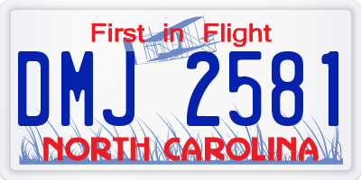 NC license plate DMJ2581
