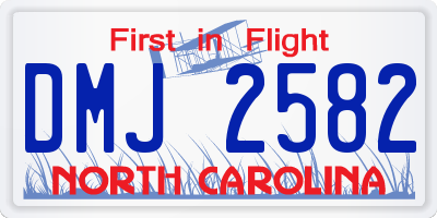 NC license plate DMJ2582