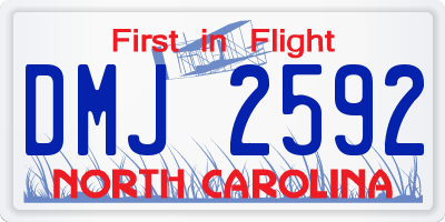 NC license plate DMJ2592
