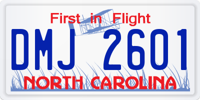 NC license plate DMJ2601