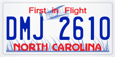 NC license plate DMJ2610