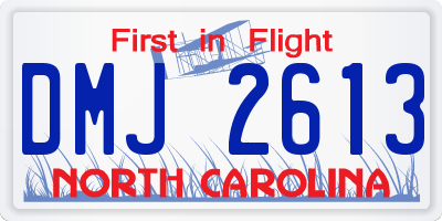 NC license plate DMJ2613