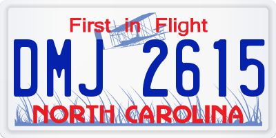 NC license plate DMJ2615