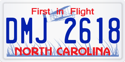 NC license plate DMJ2618
