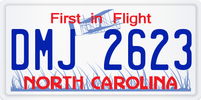 NC license plate DMJ2623