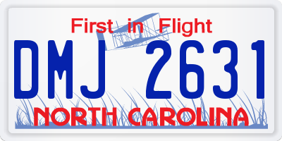 NC license plate DMJ2631