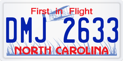 NC license plate DMJ2633