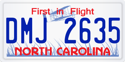 NC license plate DMJ2635