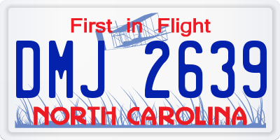 NC license plate DMJ2639