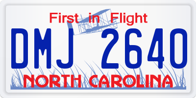 NC license plate DMJ2640