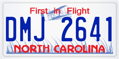 NC license plate DMJ2641