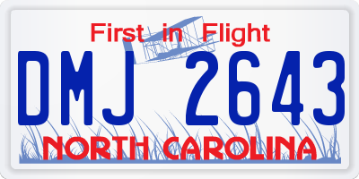 NC license plate DMJ2643