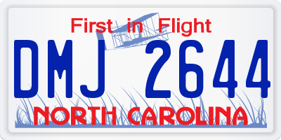 NC license plate DMJ2644