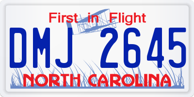NC license plate DMJ2645