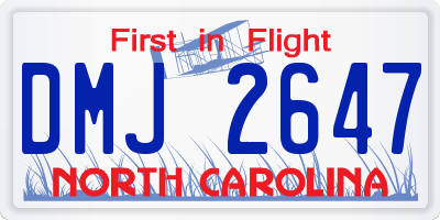 NC license plate DMJ2647