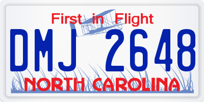 NC license plate DMJ2648