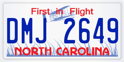 NC license plate DMJ2649