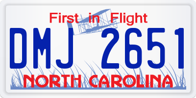 NC license plate DMJ2651