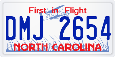NC license plate DMJ2654