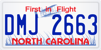 NC license plate DMJ2663