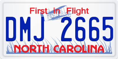 NC license plate DMJ2665