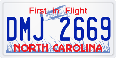 NC license plate DMJ2669