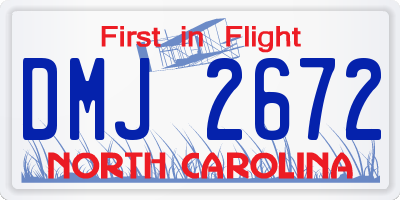 NC license plate DMJ2672