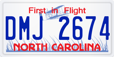 NC license plate DMJ2674
