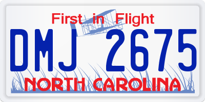 NC license plate DMJ2675