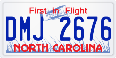 NC license plate DMJ2676