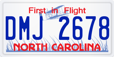 NC license plate DMJ2678