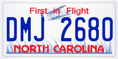 NC license plate DMJ2680
