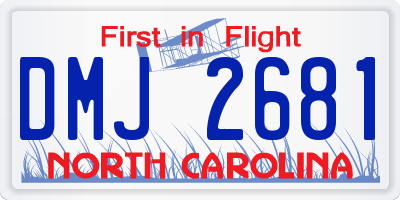 NC license plate DMJ2681