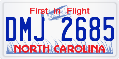 NC license plate DMJ2685