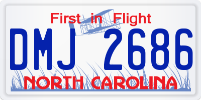 NC license plate DMJ2686