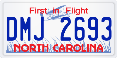 NC license plate DMJ2693