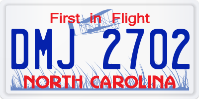 NC license plate DMJ2702