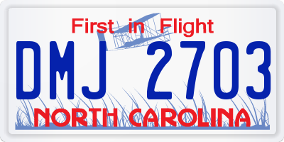 NC license plate DMJ2703