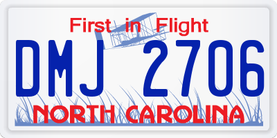 NC license plate DMJ2706