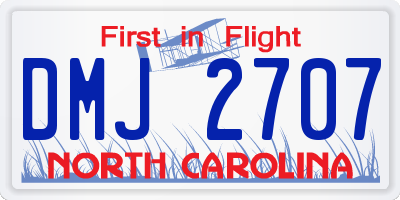 NC license plate DMJ2707