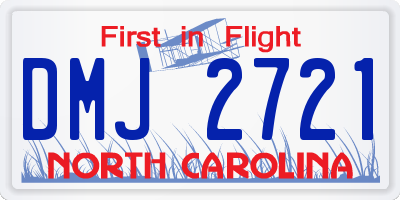 NC license plate DMJ2721