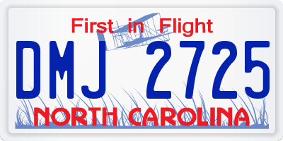 NC license plate DMJ2725