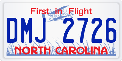NC license plate DMJ2726