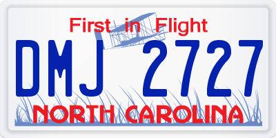 NC license plate DMJ2727