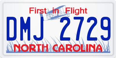 NC license plate DMJ2729