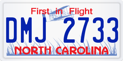 NC license plate DMJ2733